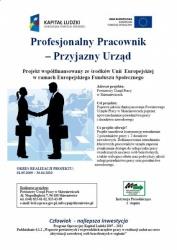 Plakat projektu "Profesjonalny Pracownik - Przyjazny Urząd" - small