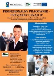 Plakat projektu "Profesjonalny Pracownik - Przyjazny Urząd IV" - small